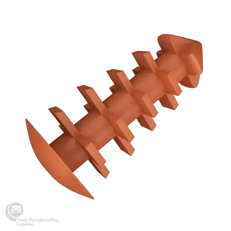 No Hydro 12mm Terracotta DPC Injection Plugs - NH-T-DPC (Side View)