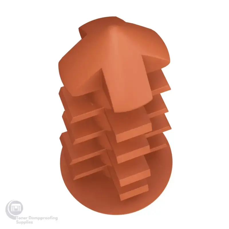 No Hydro 12mm Terracotta DPC Injection Plugs - NH-T-DPC (Top View)