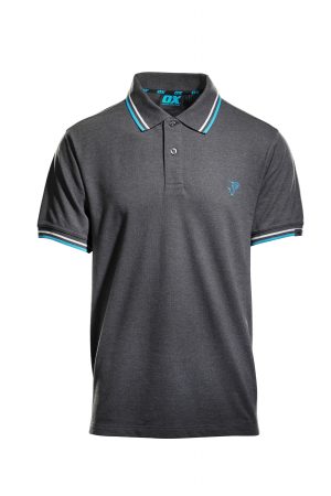 OX Pique Polo Shirt - Charcoal (Front)