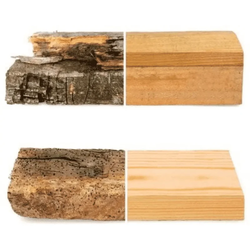 Roxil Wood Preserver Vs Rotted Wood - Toner Dampproofing Supplies Ltd
